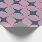 パープルネイビーブルーミッドセンチュリーモダンエレガント ラッピングペーパー (角)