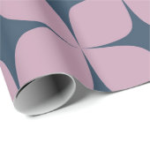 パープルネイビーブルーミッドセンチュリーモダンエレガント ラッピングペーパー (ロールコーナー)