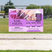 パープルネイルサロン、メイクアップアーティスト、サロン 横断幕 (インサイチュ)