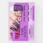 パープルネイルサロン、メイクアップアーティスト、サロン 横断幕 (縦)