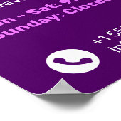 パープルネイルサロン、美しいサロン、メイクアップアート ポスター (角)