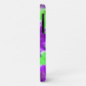 パープルネオングリーン絞り染めパターン名前をカスタムする Case-Mate iPhoneケース (裏面/左)