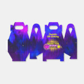 パープルネオングローガールズボーリング誕生日パーティー フェイバーボックス (折り畳みなし)