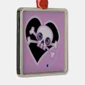 パープルネオンスカル メタルオーナメント (右)