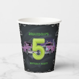 パープルネオントラック5th誕生日パーティー 紙コップ