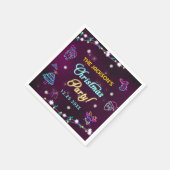 パープルネオンモダンホリデークリスマスパーティー スタンダードカクテルナプキン (角)