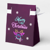 パープルネオンモダンホリデークリスマスパーティー フェイバーボックス (裏面サイド)