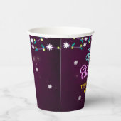 パープルネオンモダンホリデークリスマスパーティー 紙コップ (右)