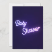 パープルネオン文字ベビーシャワー サンキューカード (裏面)