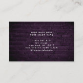 パープルネオン美しいオンブリックウォール 名刺 (裏面)