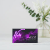 パープルネオン&スモークネイルサロンロイヤリティカード 名刺 (スタンド正面)