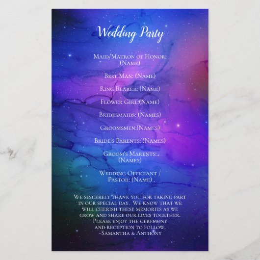 パープルネブラシアルアートアウター結婚スペース (裏面)