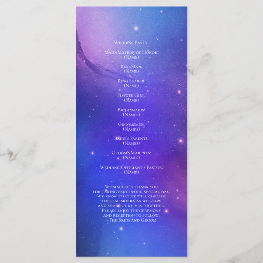 パープルネブラシアルアートアウター結婚スペース プログラム (裏面)