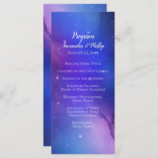 パープルネブラシアルアートアウター結婚スペース プログラム (正面/裏面)