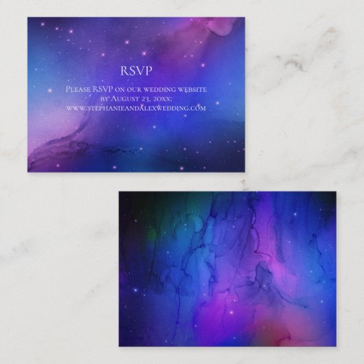 パープルネブラシアルアートアウター結婚スペース 名刺 (正面/裏面)