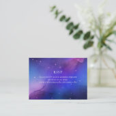 パープルネブラシアルアートアウター結婚スペース 名刺 (スタンド正面)