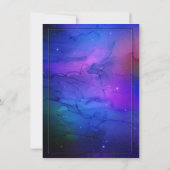 パープルネブラシアルアートアウター結婚スペース 招待状 (裏面)