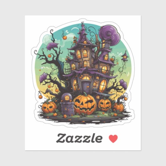 パープルハお洒落ロウィーンハウス シール (シート)