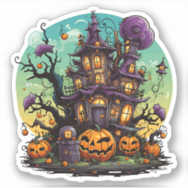 パープルハお洒落ロウィーンハウス シール