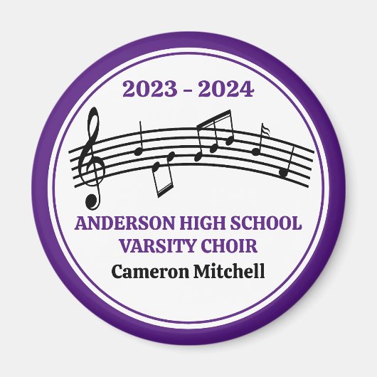 パープルハイスクールコーラスカスタム記念 マグネット (正面)