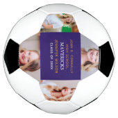 パープルハイスクールシニアフォトパーソナライズされた4 サッカーボール (回転)