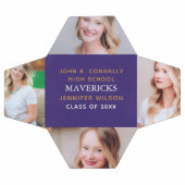 パープルハイスクールシニアフォトパーソナライズされた4 サッカーボール (フラット)