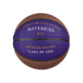 パープルハイスクールチーム選手のカスタム卒業 ミニバスケットボール (正面)