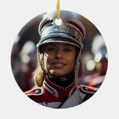 パープルハイスクールマーチングバンドカスタムクリスマス セラミックオーナメント (裏面)