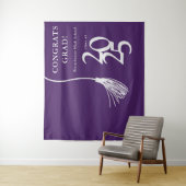 パープルハイスクール卒業パーティー写真の背景 タペストリー (インサイチュ)