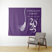 パープルハイスクール卒業パーティー写真の背景 タペストリー (インサイチュ(横))