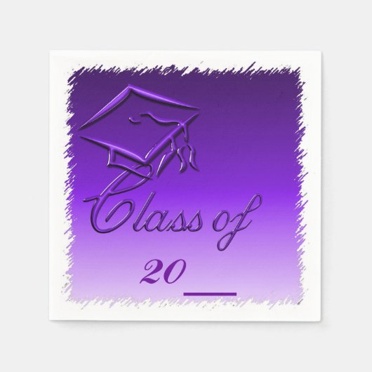 パープルハイスクール卒業紙ナプキンス スタンダードカクテルナプキン (正面)