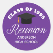 パープルハイスクール懇親会パーソナライズされたパーティー ラウンドシール (正面)