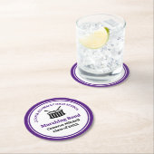 パープルハイスクール行進バンド卒業パーティー ラウンドペーパーコースター (インサイチュ)