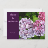 パープルハイドランゲア結婚式招待状 招待状 (裏面)