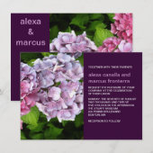 パープルハイドランゲア結婚式招待状 招待状 (正面/裏面)