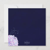 パープルハイドランジア ネイビーブルー ブライダルシャワー 招待状 (裏面)