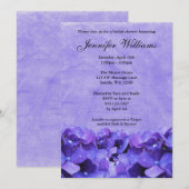 パープルハイドランジア ブライダルシャワー 招待状 (正面/裏面)