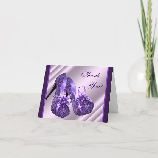 パープルハイヒールシューズサンキューカード サンキューカード (正面)
