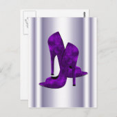 パープルハイヒールシューズ ポストカード (正面/裏面)