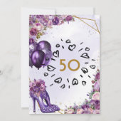 パープルハイヒール50th誕生日パーティー 招待状 (裏面)