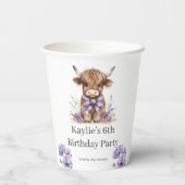 パープルハイランドカウバースデーパーティー 紙コップ (裏面)