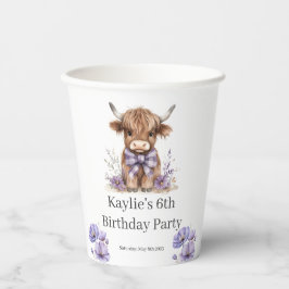 パープルハイランドカウバースデーパーティー 紙コップ