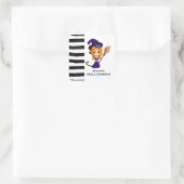 パープルハットハロウィンのかわいい魔女 スクエアシール (バッグ)