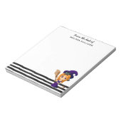 パープルハットハロウィンのかわいい魔女 ノートパッド (回転)