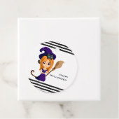 パープルハットハロウィンのかわいい魔女 フェイバータグ (インサイチュ)