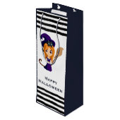 パープルハットハロウィンのかわいい魔女 ワインギフトバッグ (裏面アングル)