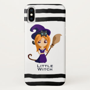 パープルハットハロウィンのかわいい魔女 iPhone X ケース