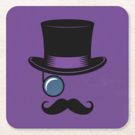 パープルハットモノクレムスタッシュコースターセット スクエアペーパーコースター