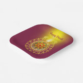 パープルハッピーディワリ紙プレート ペーパープレート (傾斜あり)