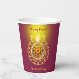 パープルハッピーディワリ 紙コップ
